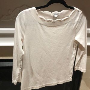 White scallop detail j crew top